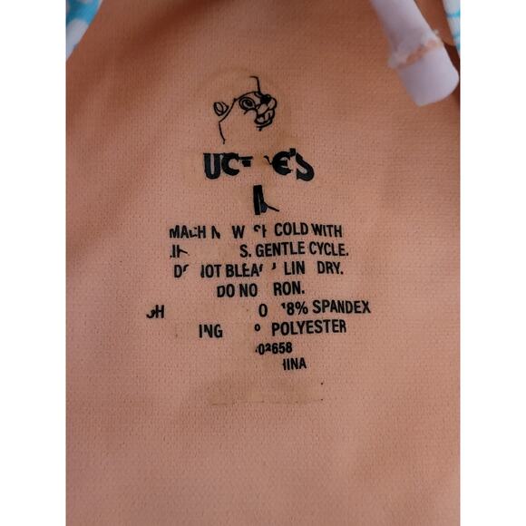 Buc-ee’s Leopard Blue Orange One Piece Adjustable Straps Swim Suit 2025 Medium - Picture 4 of 4